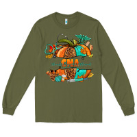 Army Green cna pumpkin nurse Long Sleeve Tee - NancyCooperArtShop