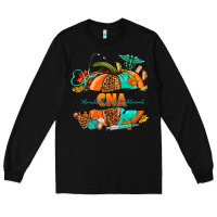 Black cna pumpkin nurse Long Sleeve Tee - NancyCooperArtShop