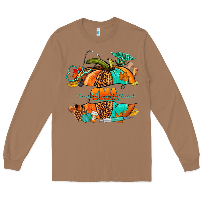 Cna Pumpkin Nurse Long Sleeve Tee by NancyCooperArtShop | Teevron