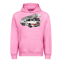 Fuchsia Pink White Fire Truck Urban Hoodie - Artiststas