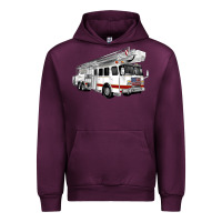 Mauve Wine White Fire Truck Urban Hoodie - Artiststas