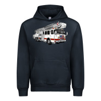 Navy White Fire Truck Urban Hoodie - Artiststas