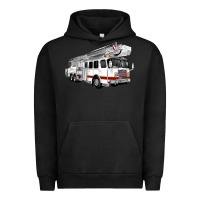 Pigment Black White Fire Truck Urban Hoodie - Artiststas