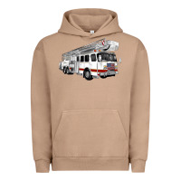 Pigment Burro White Fire Truck Urban Hoodie - Artiststas