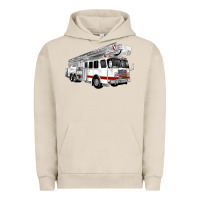 Pigment French Oak White Fire Truck Urban Hoodie - Artiststas