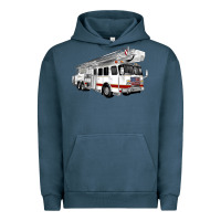 Pigment Midnight Navy White Fire Truck Urban Hoodie - Artiststas