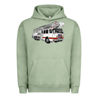 Pigment Oil Green White Fire Truck Urban Hoodie - Artiststas