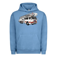 Pigment Pebble Blue White Fire Truck Urban Hoodie - Artiststas