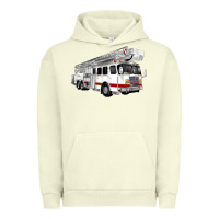 Pigment Pistachio White Fire Truck Urban Hoodie - Artiststas