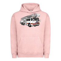 Pigment Salmon White Fire Truck Urban Hoodie - Artiststas