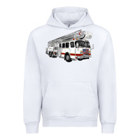 White White Fire Truck Urban Hoodie - Artiststas
