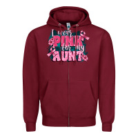 Burgundy i wear pink for my aunt Zipper Hoodie - FaDigitalArtStudio