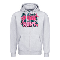 Heather Grey i wear pink for my aunt Zipper Hoodie - FaDigitalArtStudio