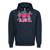 Navy i wear pink for my aunt Zipper Hoodie - FaDigitalArtStudio