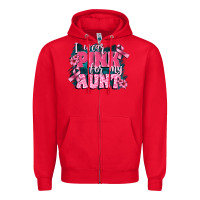 Red i wear pink for my aunt Zipper Hoodie - FaDigitalArtStudio