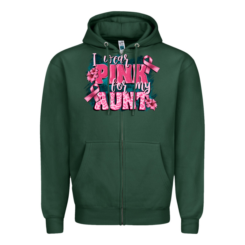 I Wear Pink For My Aunt Zipper Hoodie by FaDigitalArtStudio | Teevron