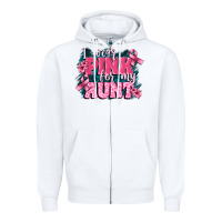 White i wear pink for my aunt Zipper Hoodie - FaDigitalArtStudio
