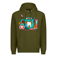 Army Green Dentist Coffee Premium Hoodie - FaDigitalArtStudio