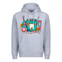 Heather Grey Dentist Coffee Premium Hoodie - FaDigitalArtStudio