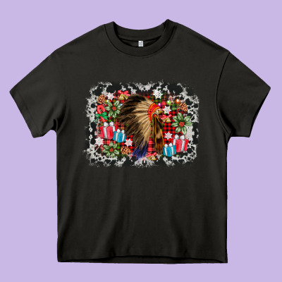 Indian Hat Christmas Heavy Core Tee Designed By Adodesignshop