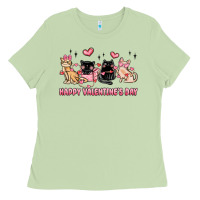Matcha happy valentines day cats Ladies Tee - MaliasSmallBusiness