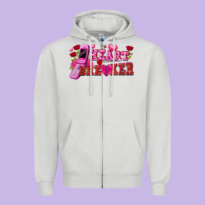 Heart Breaker Valentine's Day Zipper Hoodie Designed By Fadigitalartstudio