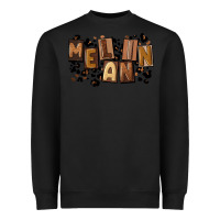 Black melanin with leopard Heavyweight Sweatshirt - CowGirlArtShop