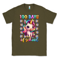 Army Green 100 days of school unicorn Classic Tee - Artiststas