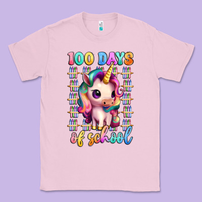 100 Days Of School Unicorn Classic Tee Designed By Artiststas