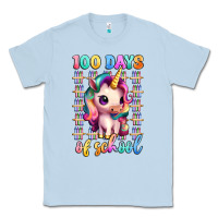Dusty Blue 100 days of school unicorn Classic Tee - Artiststas