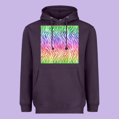 Watercolor Rainbow Tiger Seamless Pattern Heavyweight Hoodie Designed By Bundleandbundleshop