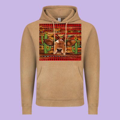 Western Christmas Cow Tumbler Vintage Hoodie Designed By Jasminsmagicworld