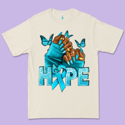 Hope Teal Ribbon Ovarian Cancer Nails Premium Tee Designed By Nancycooperartshop