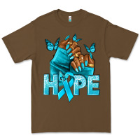 Cacao Hope teal ribbon Ovarian Cancer nails Premium Tee - NancyCooperArtShop