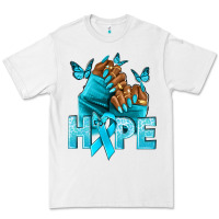 White Hope teal ribbon Ovarian Cancer nails Premium Tee - NancyCooperArtShop