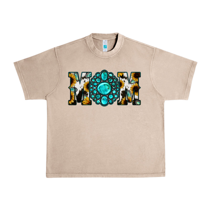 Sunflower Turquoise Gemstone Cowhide Mom Urban Heavy Tee by Bettercallsaul | Teevron