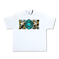 White Sunflower Turquoise Gemstone Cowhide Mom Urban Heavy Tee - Bettercallsaul