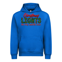Cobalt festive christmas lights text art Urban Hoodie - CowhideDigitalArt