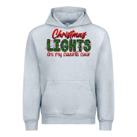 Heather Grey festive christmas lights text art Urban Hoodie - CowhideDigitalArt