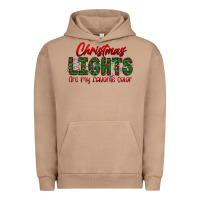 Festive Christmas Lights Text Art Urban Hoodie | Teevron