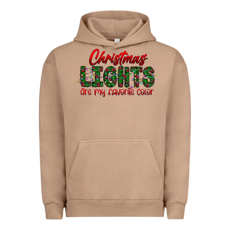 Festive Christmas Lights Text Art Urban Hoodie by CowhideDigitalArt | Teevron