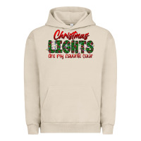 Pigment French Oak festive christmas lights text art Urban Hoodie - CowhideDigitalArt