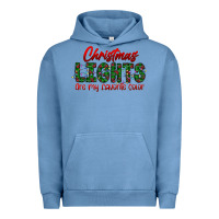 Pigment Pebble Blue festive christmas lights text art Urban Hoodie - CowhideDigitalArt