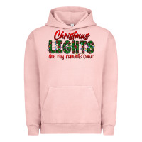 Pigment Salmon festive christmas lights text art Urban Hoodie - CowhideDigitalArt