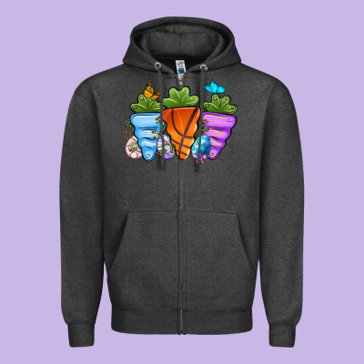 Basketball Easter Sports Carrots Zipper Hoodie Designed By Oliviacreatesart