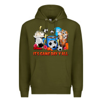 Army Green It's Game Day Y'all Soccer Coffee Cups Premium Hoodie - FaDigitalArtStudio