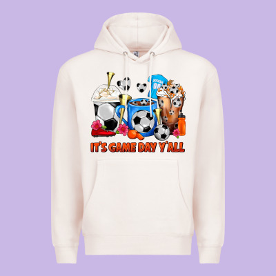 It's Game Day Y'all Soccer Coffee Cups Premium Hoodie Designed By Fadigitalartstudio