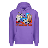 Purple It's Game Day Y'all Soccer Coffee Cups Premium Hoodie - FaDigitalArtStudio