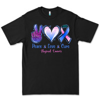 Black Peace love cure Thyroid Cancer Premium Tee - NancyCooperArtShop