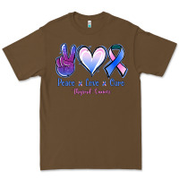 Cacao Peace love cure Thyroid Cancer Premium Tee - NancyCooperArtShop